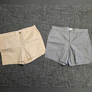 Old Navy shorts, gray size 12, and tan size 12